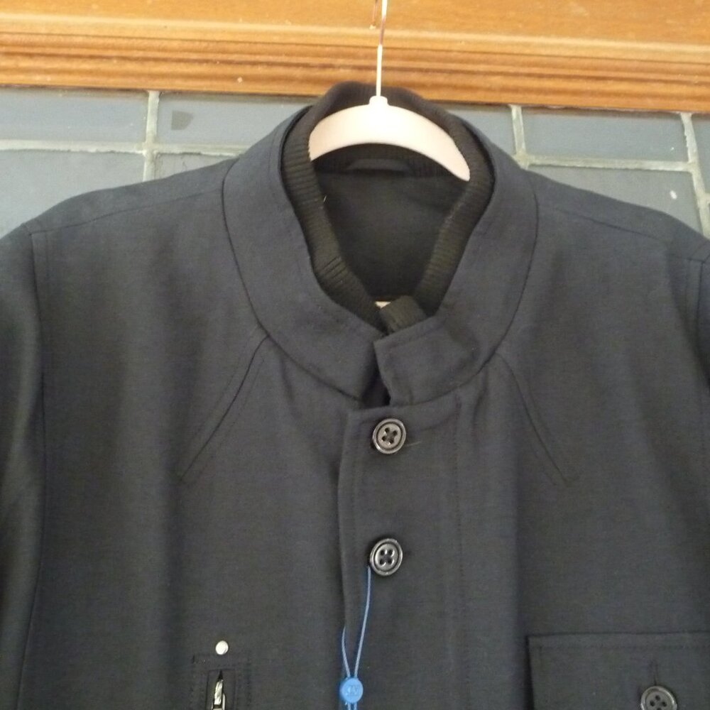 BLACK UTILITY CARGO COAT LONG JACKET 52R - Picture 6 of 13